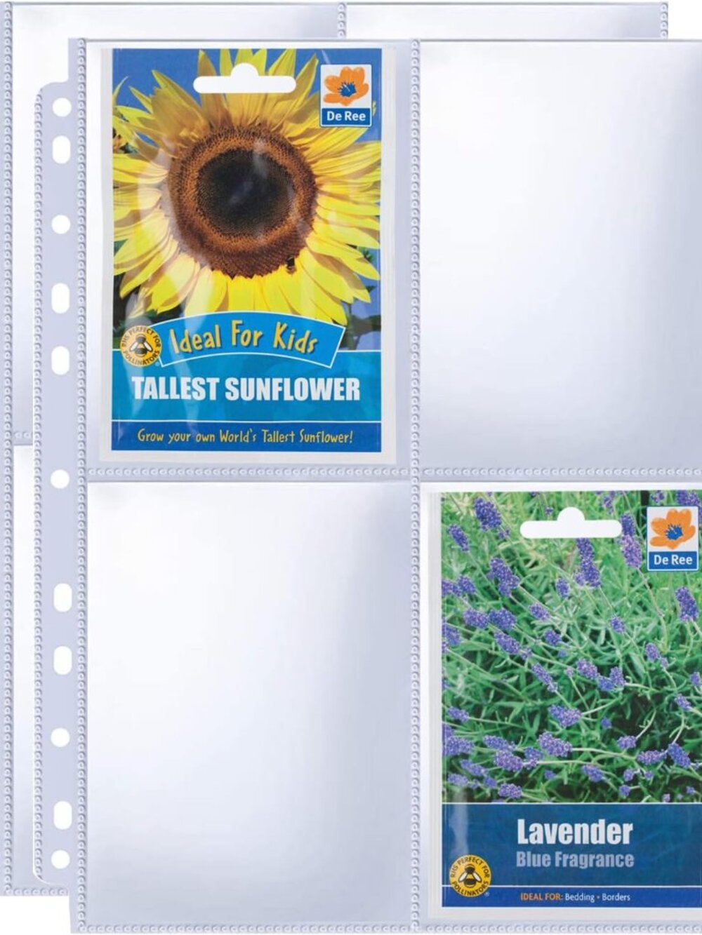 480 Pockets 3.5x5” Seed Packet Sleeves, 60 Pack Double Sided 4 Pocket Seed Organ